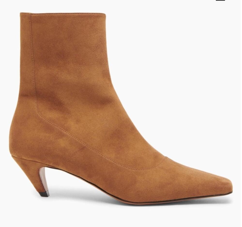 NWOT: STELLA MCCARTNEY Spur Vegan Suede Ankle Booties